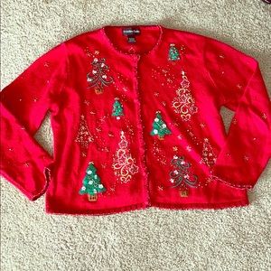 Vintage Embellished Christmas Sweater L